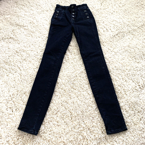 J Brand Natasha in Bluebird Sky High Skinny Button Fly Stretch Jeans 23 - Picture 1 of 8